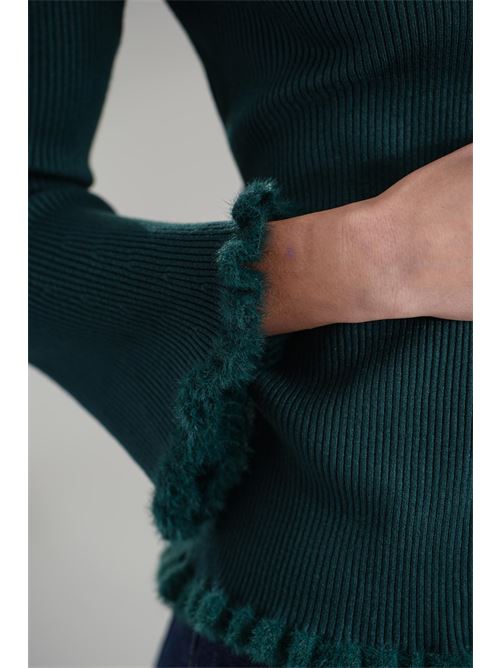 Cardigan in viscosa Nualy | I25NAH360VERDE BOSCO